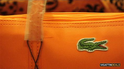 how to spot a fake lacoste classic tote bag|lacoste tote bag original.